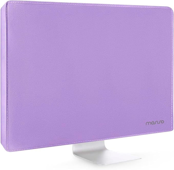 MOSISO Monitor Dust Cover 22, 23, 24, 25 inch Anti-Static Dustproof LCD/LED/HD Panel Case Computer Screen Protective Sleeve Compatible with iMac 24 inch, 22-25 inch PC, Desktop and TV, Purple