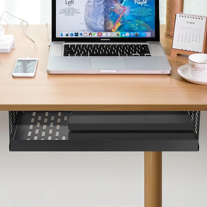 Adjustable Under Desk Mount for Small Form Factor SFF Computers and PCs, Product Using Space 17.3" x H 6" x D 12", Compatiblet with PlayStation 4(6 inch High)