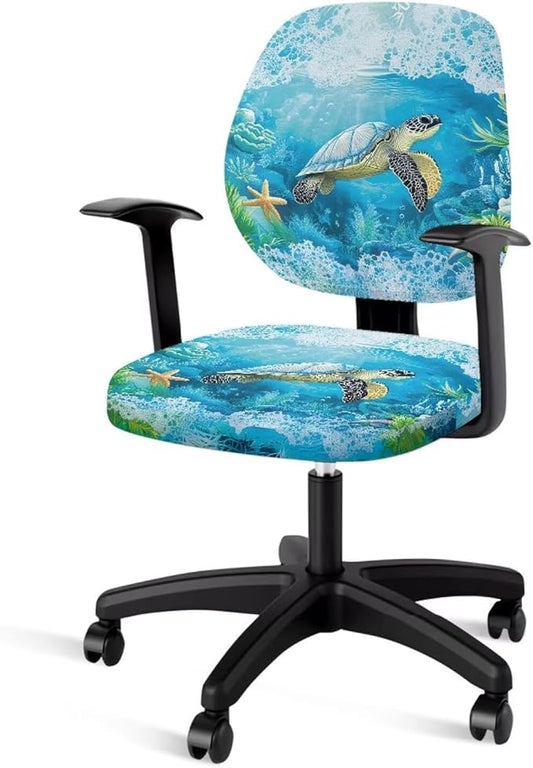 GLENLCWE Moon Sun on Black Office Chair Cover Stretchable Seat Covers Universal Computer Chair Covers Rotating Chair Slipcover Computer Chair Protector
