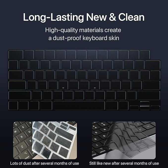 Soonjet Premium Keyboard Cover Protector, Ultra Thin Keyboard Skin for 2026 2025-2021 M5/M4/M3/M2/M1 Pro/Max MacBook Pro 14/16, M5-M2 MacBook Air 13/15, US ANSI Layout