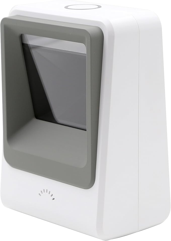 TEEMI Handsfree 1D 2D Barcode Scanner, with Top Trigger Button, QR Omnidirectional Desktop USB Automatic Bar Code Imager, Capture Screen barcodes, TMSL-60 White