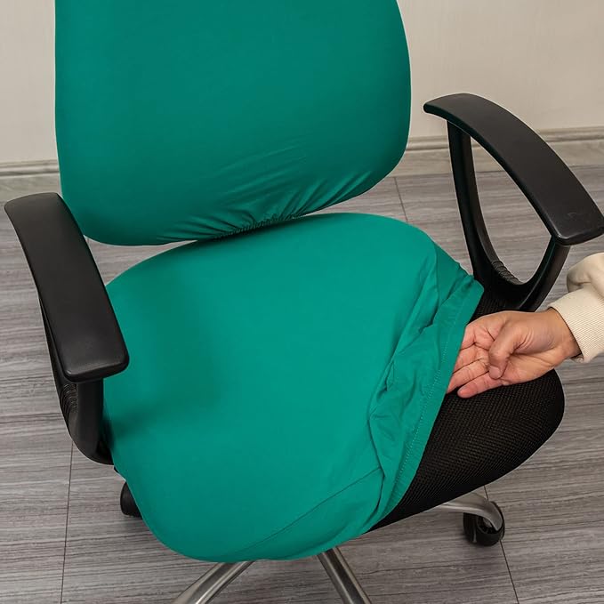Melaluxe Computer Office Chair Covers, Protective & Stretchable Universal Chair Cover, Stretch Rotating Chair Slipcover (Forest Green)