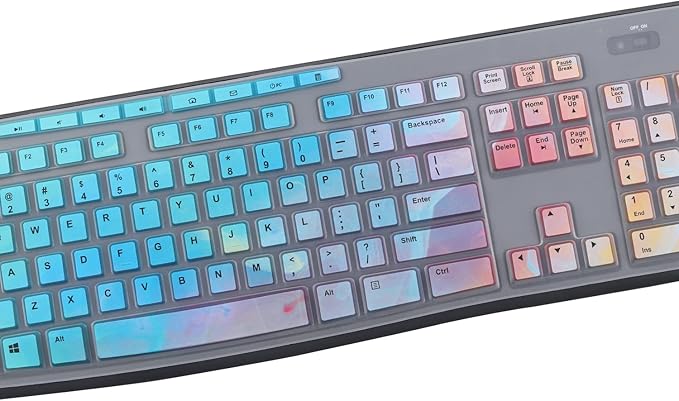 Keyboard Cover for Logitech MK295 MK275 MK270 Wireless Keyboard Cover, Logitech K200 K260 K270 MK200 MK260 K270 K275 K295 Keyboard Skin Protector-Colorful