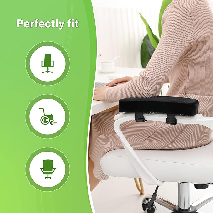 LargeLeaf Chair armrest Cushions Elbow Pillow Pressure Relief armrest Pads 2-Piece Set of Office Chair armrest Gaming Chair armrest