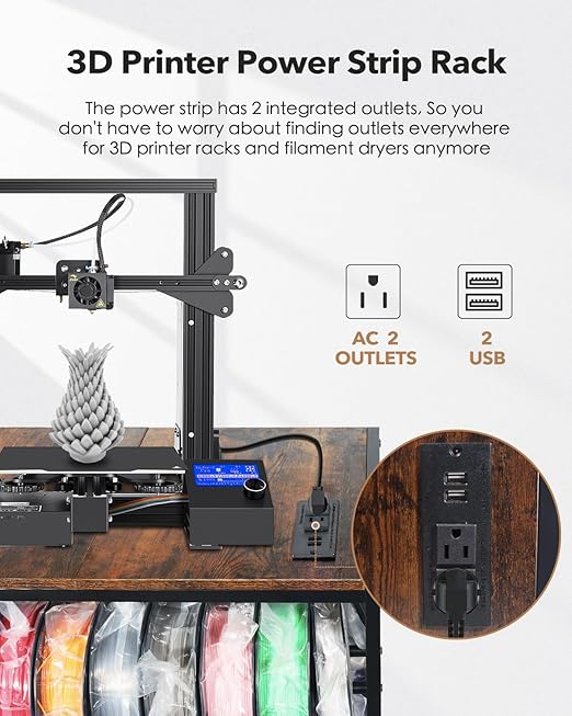 3D Printer Stand with Filaments Storage-Small 3D Printer Table for consumables Storage,Heavy Duty 3D Printer cart Desk Suitable for workshops, Studios and Offices