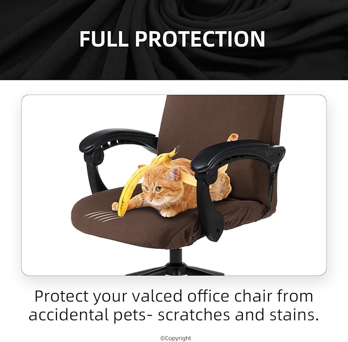 DIVA EN CAMINO DEC Stretchable Office Chair Cover with Durable Zipper, Soft Slipcover for Computer Desk Chair, High Back Chair