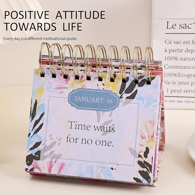 365 Bright Every Day Daily Flip Calendar with Inspirational Quotes - Motivational Perpetual Calendar Desk Office Home Decor for Women, Gifts Desk Accessories for Girls Positive Affirmations