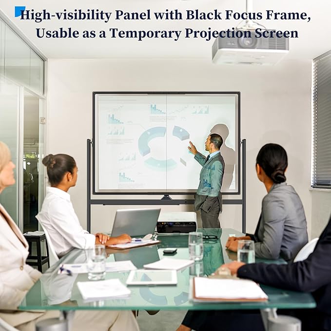 maxtek Rolling Whiteboard, 48x36 Large Magnetic White Board with Stands, Big Double-Sided White Board Dry Erase on Wheels for Homeschool, Home Office, Office, School (Black, 48 x 36)