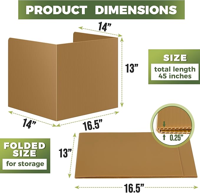 22-Pack Desk Dividers for Students - Durable & Waterproof Plastic Study Carrel Divider, Classroom Folders Teacher Supplies, Easy Clean Plastic Privacy Shield Folder Boards for Student Desks, Brown