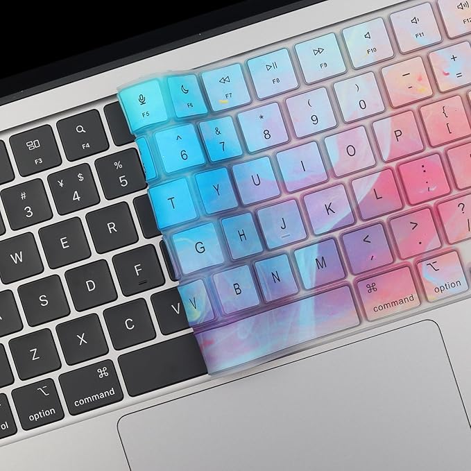 2 Pack Keyboard Cover Skin for 2026-2023 MacBook Air 13" 15" M5 M4 M3 M2, 2026-2021 MacBook Pro 14" 16" M5 M4 M3 M2 M1 Pro/Max, 14.2" 16.2" MacBook Pro /13.6" 15.3" MacBook Air, US, Stylish Colorful