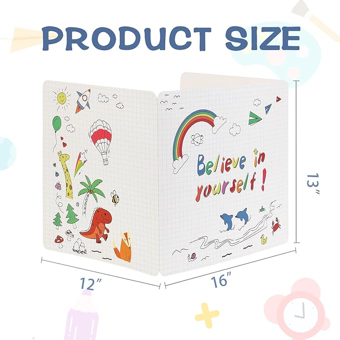 Desk Dividers for Students, 24 Pcs Cardboard Privacy Folders, Privacy Boards, Classroom Desk Divider Shield for Student School Teachers Home (Believe in Yourself)