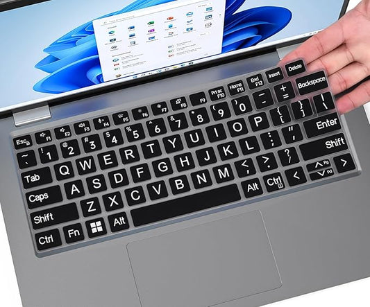Large Print Keyboard Cover for Dell Latitude 7420 7430 7440 7450 7410 14", Latitude 3440 3450 5450 5440 5420 5430 5431, Latitude 9420 9430 14, Latitude 9510 9520 7520 15" Laptop -Black