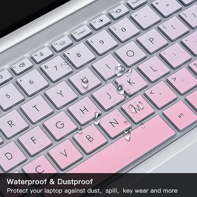2PCS Keyboard Cover for HP EliteBook 830 835 840 845 1040 G9 G10 2024 2023 2022, 13.3 14 inch HP EliteBook Keyboard Protector Skin(Not fit 840 845 1040 G11 G8 G7 G6 G5 G4 G3),Gradual Pink+Clear