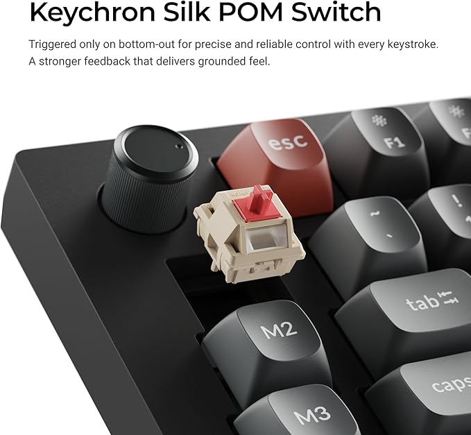 Keychron V10 Ultra 8K Wireless Mechanical Keyboard, 75% Alice Ergonomic Layout, 8000Hz 2.4GHz/Bluetooth 5.3/USB-C Wired, Hot-Swappable ZMK Custom Keyboard with Knob for Mac & Windows