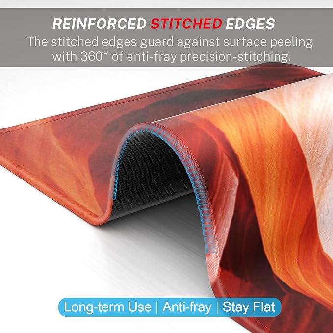 MROCO Mouse Pad [30% Larger] with Anti-Fray Stitched Edges, Premium-Textured Waterproof Surface, Non-Slip Rubber Base, Computer Mouse Mat for Laptop, Office & Home, 8.5 x 11 in, Antelope Canyon