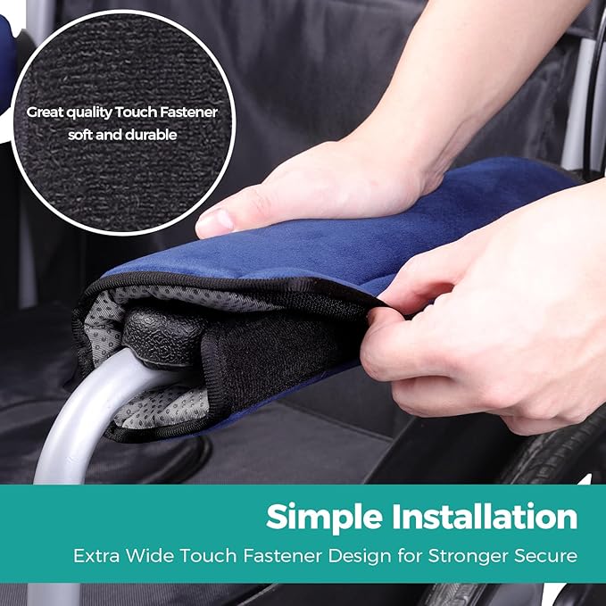 lefeke 2 Pack Wheelchair armrest Pads - Soft Velvet Foam armrest Covers for wheelchairs, Office Chairs and armchairs, etc., Effectively relieves arm Pressure and Prevents Soreness