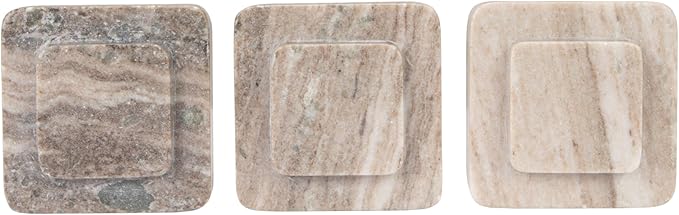 Bloomingville Heavy Duty Marble Bookends, Beige, Set of 2