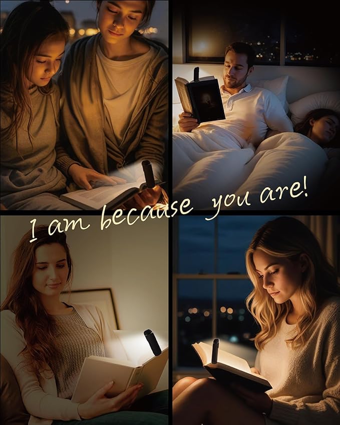 HEMONNKAM Book Reading Light, 2 Pack Rechargeable Clip on Booklight, Eye Caring 3 Color Temperatures & 5 Brightness Levels, Night Use for Bed, Long Lasting, Reading at Night in Bed, Black+Pink