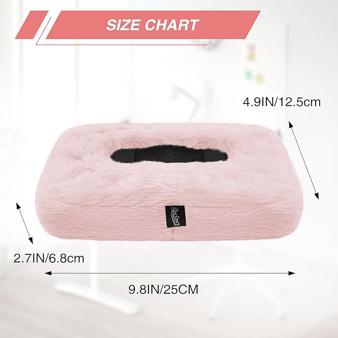SPRING SEAON Office Chair Arm Covers Plush Office Chair Arm Pads Premium Memory Foam Gaming Chair Armrest Cushion Provide Cushioning for Elbows and Forearms 2 Pack Arm Chair Covers for Arms (Pink)