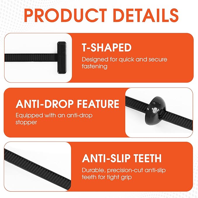 150 Pcs Nylon Universal Cable Tie Buckles — Heavy-Duty Zip Tie Buckle Clips with Pin & Button Design, Self-Locking, UV Resistant, Easy Install for Car Bumper, Fender & Auto Body Repair