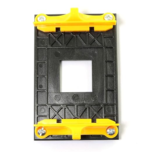RLECS AM4 Retention Bracket & AM4 Back Plate - CPU Cooler Mount - Yellow Plastic