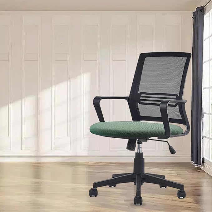 One Stretch Office Chair Cover, Universal Elastic Computer Desk Seat Slipcover, Washable Removable Protective Cover for Rotating Swivel Chair, Anti-Dust(Green)