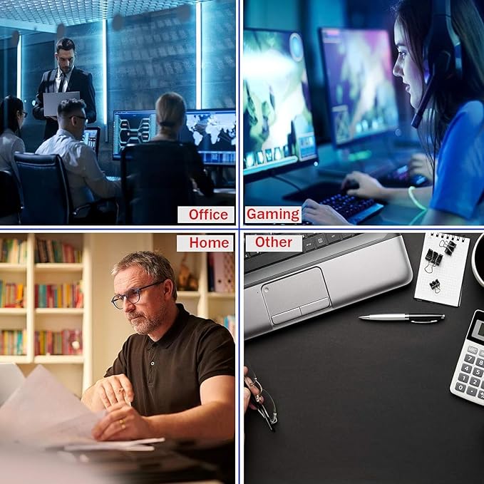 Large Mouse Pad, Big Desk Mat Large Office Desk Pad, Durable Extended Mouse Mat 35.4"x15.7" Computer Mousepad with Non-Slip Rubber Base & Stitched Edge for Home Office Work, Black Line