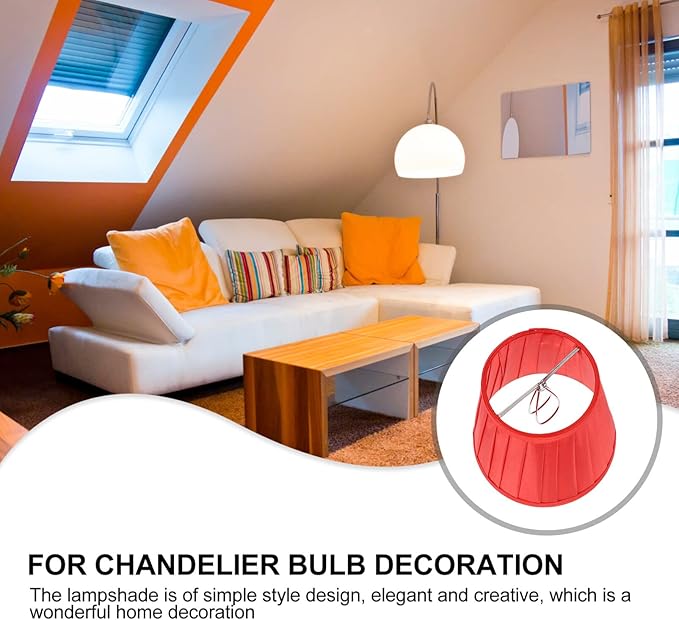Hemobllo Simple Lampshade Large Red Fabric Lampshade for Table Bedside and Floor Lamps