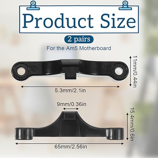 CPU Fan Bracket for AM5 Backplate, 2 Pairs AM5 Bracket Set with Screwdriver AMD CPU Fan Holder for Hook-Type Air-Cooled and Partially Water-Cooled Radiators