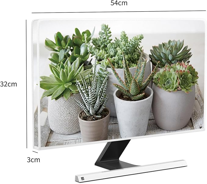 Green Botanical Waterproof 80 Inch Anti-Static Dustproof LCD/LED/HD Decorative Potted Plant Panel Case Screen TV Covers Sleeve Compatible with Television LED LCD OLED
