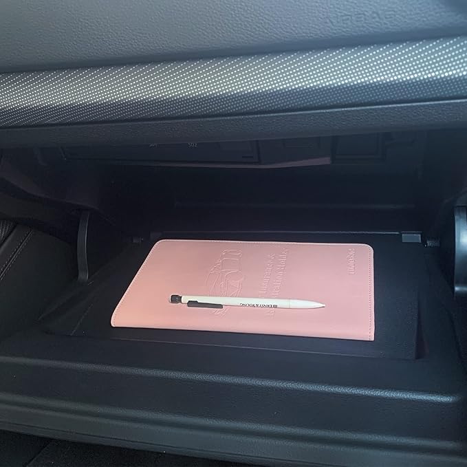 TILDOSAC 2Pack Leather Car Registration and Insurance Card Holder, Car Document Holder for Cards License with Magnetic Shut (Pink)