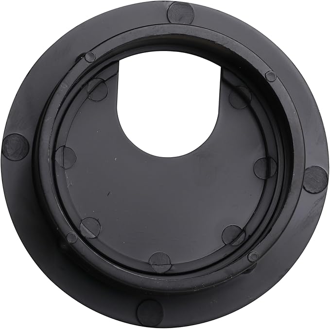 Rok Hardware 2" (51mm) Black Round Computer Desk Table Port Wire Cable Cord Organizer Hole Cover Grommet, ROKRG2BLK