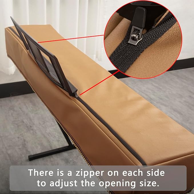 Keyboard Piano Cover Digital Piano Dust Covers Luxury Soft and Premium Surface Thickening Electronic Organ Covering Keyboard Update Encasement (Brown)