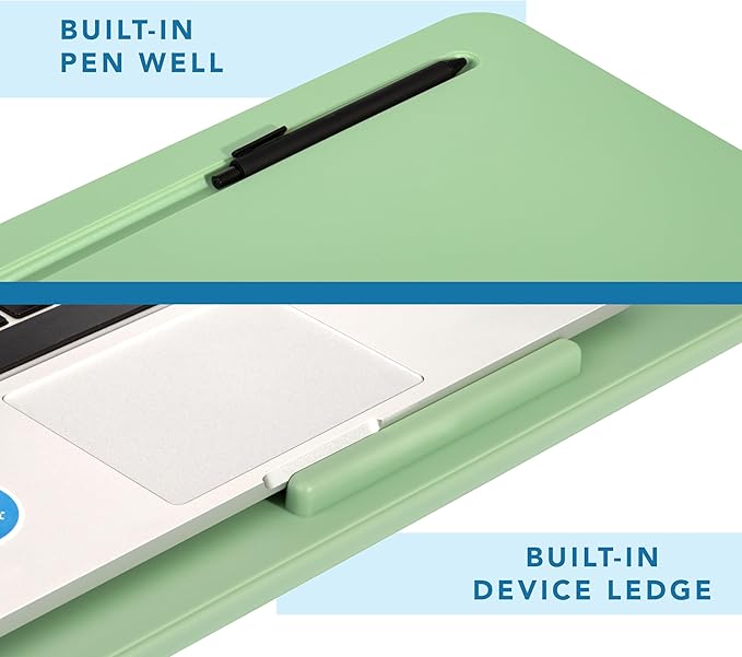 LAPGEAR Original Lap Desk – Fits Up to 17” Laptops – Sage Green – Style No. 45151