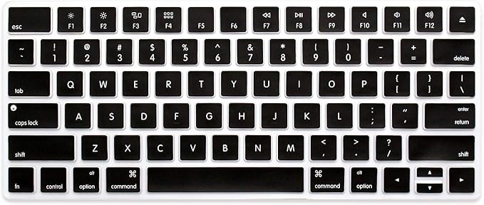 ProElife Ultra Thin Silicone Keyboard Protector Cover Skin for Apple Magic Keyboard & Magic Keyboard 2 (U.S Version, Model: MLA22L/A-A1644, Without Numeric Keypad) (Black)