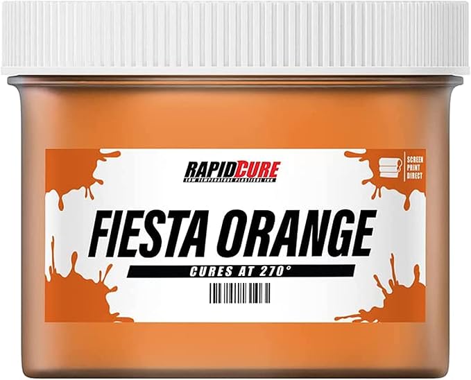 Rapid Cure® Screen Printing Ink Fiesta Orange (Quart - 32oz.) - Plastisol Ink for Screen Printing, Fast Curing Fabric Paint - Screen Print Direct®, USA Made