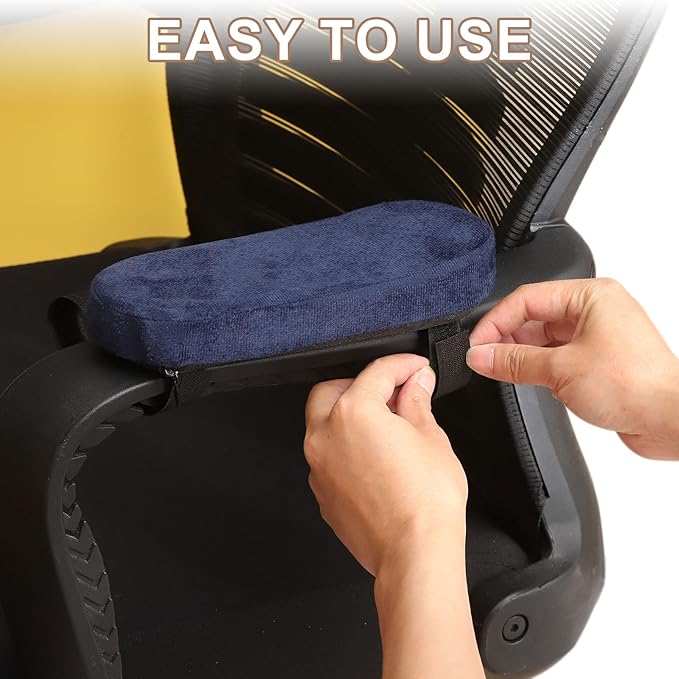 uxcell Memory Foam Chair Armrest Pads, 4 Pair Office Chair Arm Covers, Elbow Pillow for Offices Study Rooms Game Rooms (Gray)