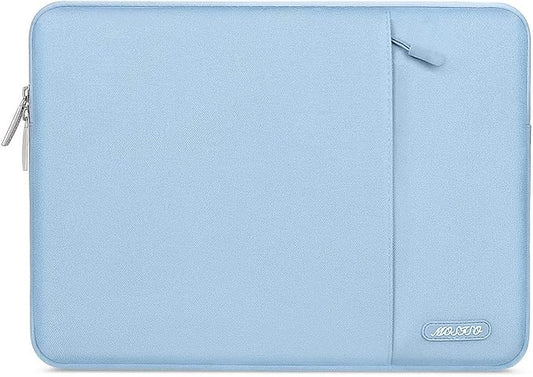 MOSISO Laptop Case 14 inch, 14 inch Laptop Sleeve Compatible with HP Lenovo Dell ASUS Acer, HP Stream, Dell Latitude, Lenovo IdeaPad, Polyester Vertical Computer Sleeve Bag with Pocket, Air Blue