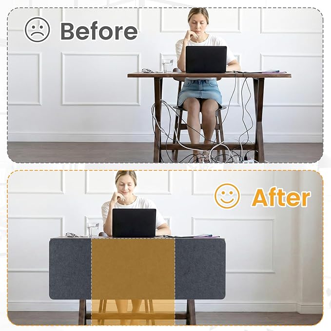 Desk Divider, Clamp On Felt Desk Privacy Panels, Acoustic Sound Absorbing Desk Partition for Office Desk, Reduce Distractions, Dark Gray, 1 Pack, 24 x 48 in