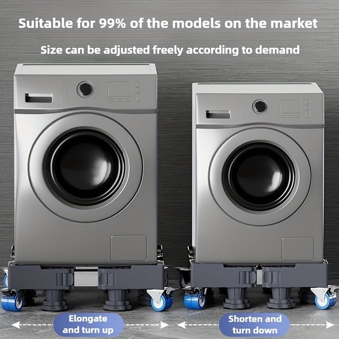 BeNisin Heavy-Duty Appliance Stand, 1200LBS Universal Washer Dryer Pedestal Stand with Locking Wheels, Adjustable Refrigerator adjustable size (16“-26”) Stand for Mini Fridge, Moving Dolly for Washing Machine