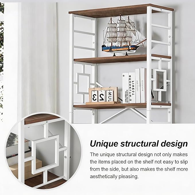 HOMISSUE Bookcase,7-Tier Tall Bookshelf Metal Bookcase and Bookshelves, Free Standing Storage Modern Bookshelf for Home Office Living Room and Bedroom, White