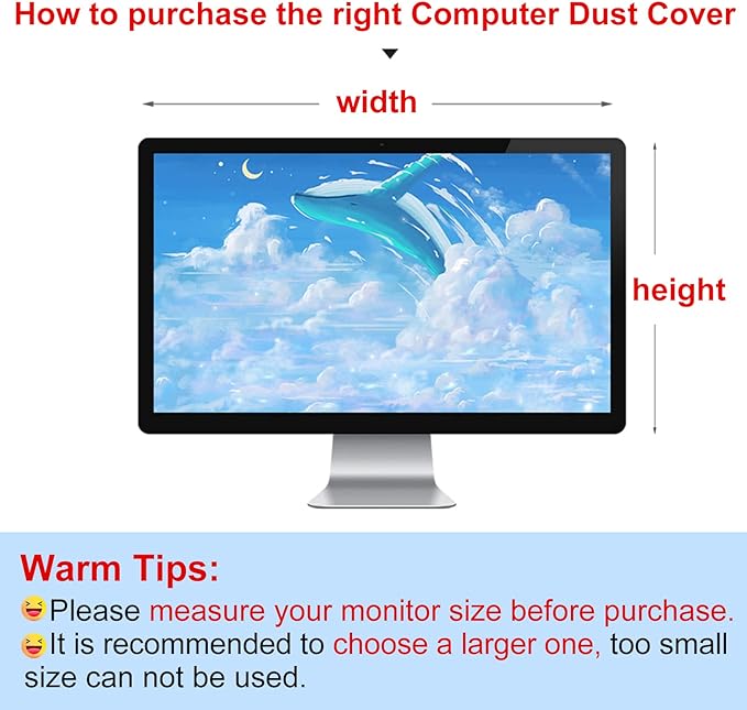 21.5" 22" 23" 24" Computer Monitor Dust Cover,Black Screen Protective Sleeve Compatible with iMac 21.5-24 Inch Desktop Computer, Anti-Static Dustproof LCD/LED/HD Panel Case,Velvet