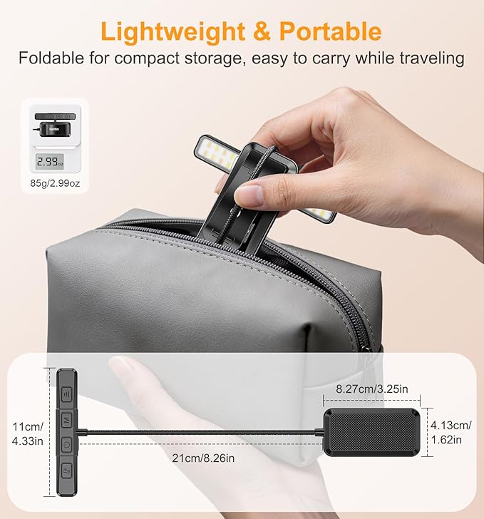 Gritin 2026 Gen 2 Book Light for Reading- 32 Eye Caring Full Spectrum LED, 5 Colors & 5 Brightness, Adjustable Wide/Narrow Beam, Upgrade 1500mAh Long-Lasting Rechargeable Clip on Light for Book Lovers