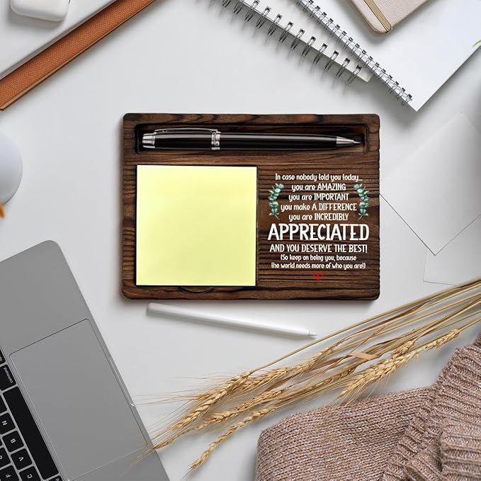 Motivational Sticky Note Holder Thank You Appreciation Gifts for Women Men, You are Amazing Post It Note Dispenser for Home Office Desk Decor