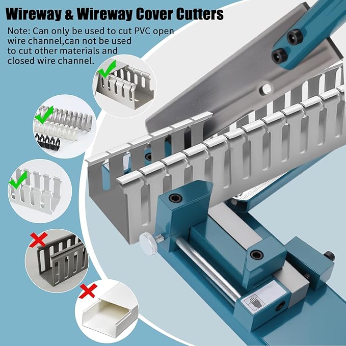 Cable Tray Cutting Tool PVC Cable Tray Cutter with Ruler, suitable for open-type plastic cable trays and covers, 45°/90° PVC Cable Tray Cutter Manual Guide Rail Cutter