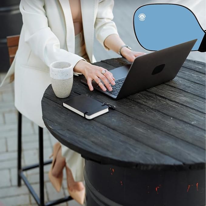 Cubicle Privacy Screen & Adjustable Desk Canopy, Office Partition Shade to Block Overhead Light & Reduce Monitor Glare, Portable Light Shield for Computer Monitors and Laptops (Blue)