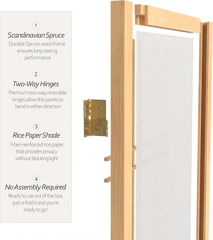 2 ft. Short Desktop Double Cross Shoji Screen - Natural - 3 Panels
