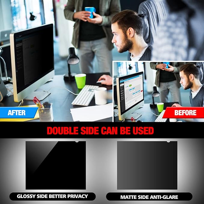 Computer Privacy Screen Filter for 23.6 Inch 16:9 Widescreen Monitor, Anti-Spy/Anti Glare Protector Office Accessories - WxH: 20 9/16" x 11 9/16" (522mm x 294mm)