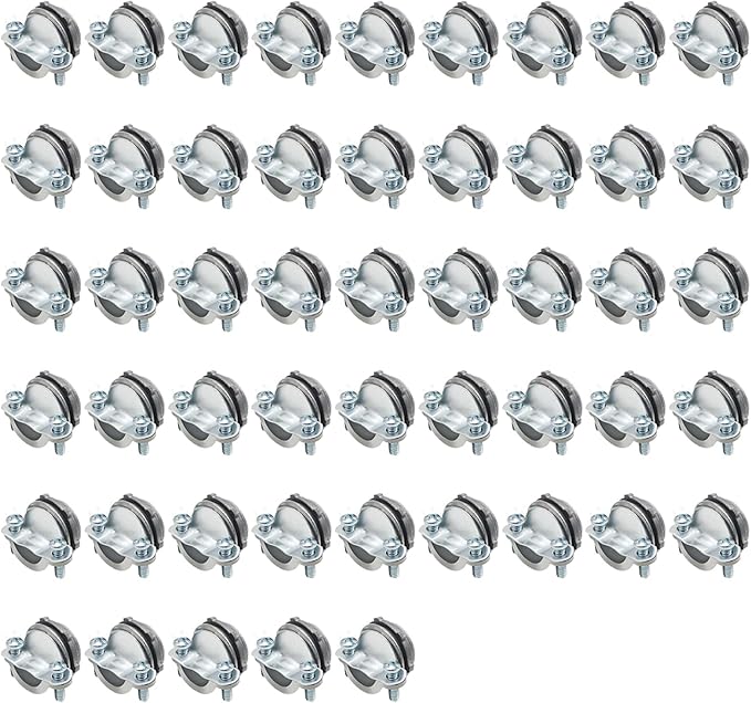 MAKERELE 50-Pack 1/2 Inch Clamp Type Cable Connectors - Zinc Die-cast for Enhanced Durability - UL Listed for Safety - Ideal for and Metallic Conduit Installations