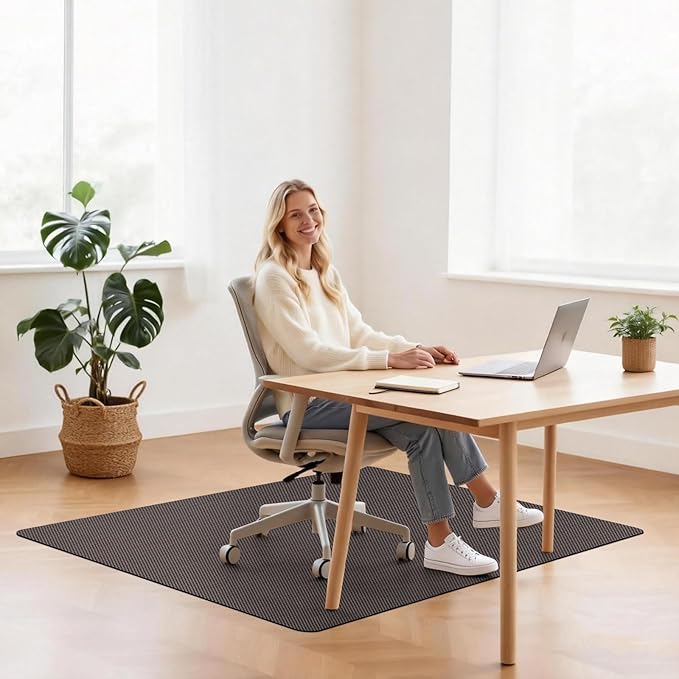 Sycoodeal Chair Mat, 48" x 60" Office Chair Mat for Hardwood and Tile Floor, Heavy Duty Floor Protector for Rolling Chairs, Non-Slip,Computer Mat for Home Office(Coffee)